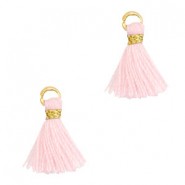 Mini Kwastje Ibiza style 1cm Gold-light pink